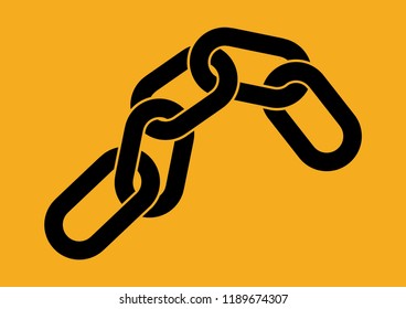 Chain vector  set on colorful background. 