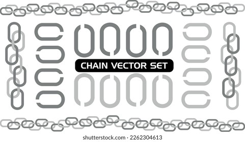 Chain Vector Set. Seamless chain pattern.