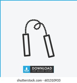 chain weapon icon. simple outline chain weapon vector icon. on white background.