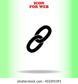 Chain web icon. Black illustration on white background