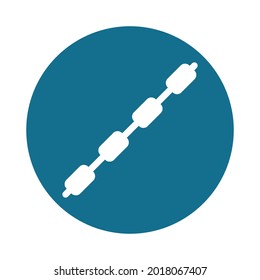 glifo blanco de cadena con icono de vector de fondo de color que puede modificar o editar fácilmente