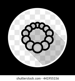 Chain of white pearls. Vector illustration