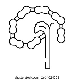chain wrench line icon vector. chain wrench sign. isolated contour symbol black illustration