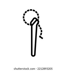 chain wrench tool line icon vector. chain wrench tool sign. isolated contour symbol black illustration