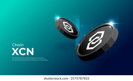 Chain (XCN) coin banner. XCN coin cryptocurrency concept banner background.