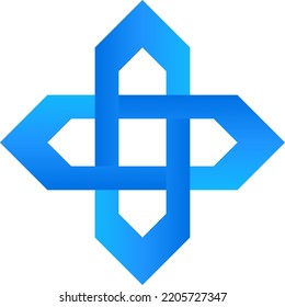 Chained abstract hexagon optical illusion. Chain hexagonal for logo, icon, sign, symbol, badge, item, label, emblem or design