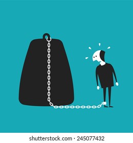 Chained Businessman Vector Concept Flat Cartoon Stock Vector (Royalty ...