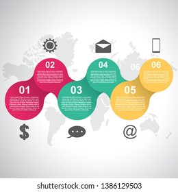 Chained Connected Circle Abstract Business Infographic Template
