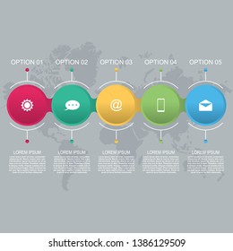 Chained Connected Circle Abstract Business Infographic Template
