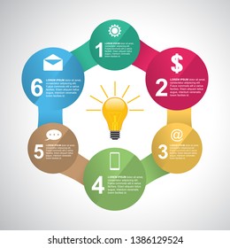 Chained Connected Circle Abstract Business Infographic Template