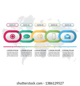Chained Connected Circle Abstract Business Infographic Template