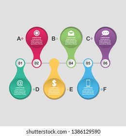 Chained Connected Circle Abstract Business Infographic Template