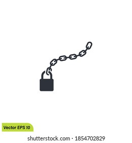 chained icon fobidden symbol illustration simple design element vector logo template