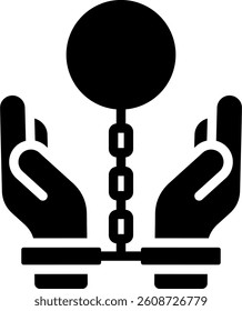 Chained Icon Glyph Vector Illustration