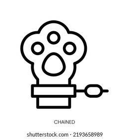 chained icon. Line Art Style Design Isolated On White Background