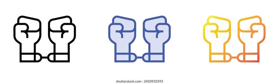 chained icon. Linear, Blue Fill and Gradient Style Design Isolated On White Background