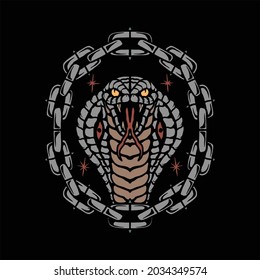 chained snake tattoo vector design