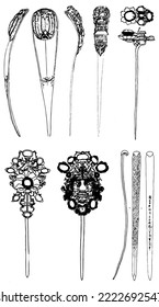 chainese hairpin oriental element vector illustration