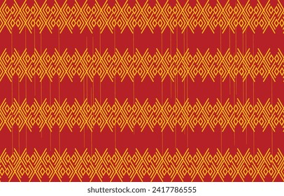 Chainese pattern red and yellow. Geometric silk texture.