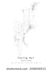 Chaing Mai,Thailand,Urban detail Streets Roads Map  ,vector element template image for marketing ,product ,wall art and poster prints.