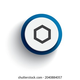 chainlink coin crypto icon on round with shadow eps10