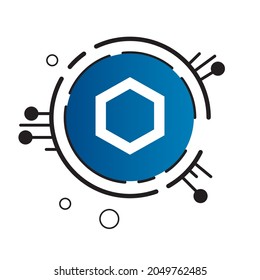chainlink coin cryptocurrency icon eps10
