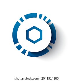 Chainlink  Crypto Coin Icon In A Circle With Shadow On The Background Eps10