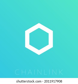 Chainlink cryptocurrency logo. Isolated on gradient background.