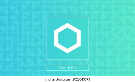 Chainlink cryptocurrency logo isolated on gradient pattern background.