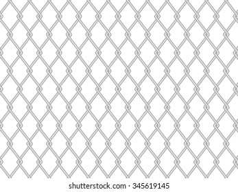 Chainlink fence on a white background. Vector illustration.