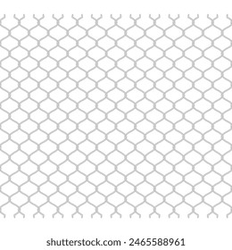 Chainlink fence pattern. Vector seamless background. Chain link fence structure texture wallpaper.