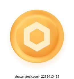 Chainlink (LINK) crypto currency 3D coin vector illustration isolated on white background. Can be used as virtual money icon, logo, emblem, sticker and badge designs. svg