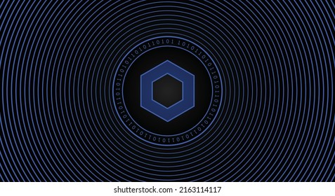 Chainlink LINK crypto currency coin vector technology banner and background 