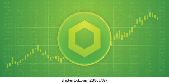 Chainlink (LINK) crypto currency virtual money trading chart infographic background vector illustration template