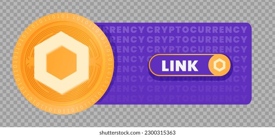 Chainlink (LINK) crypto currency virtual money token vector illustration. Can be used as virtual money icon, logo, emblem, sticker and badge designs.