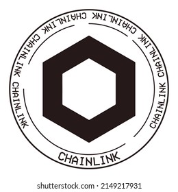 Chainlink LINK token cryptocurrency vector money symbol. Blockchain currency flat logo on white background vector illustration.