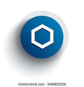 Chainlink logotipo cripto currency on round button con sombra EPS 10