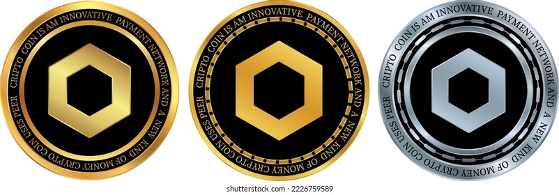 chainlink-link coin vector illustrations. 3d illustration