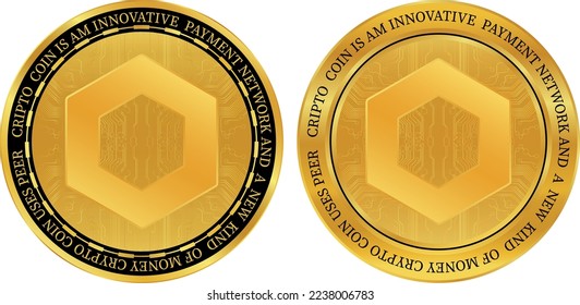 chainlink-link coin vector illustrations. 3d illustration
