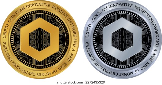 ilustraciones vectoriales de monedas chainlink-link. 3.ª ilustración