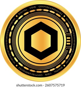 chainlink-link cryptocurrency illustrations on abstract background. 3d illustrations.