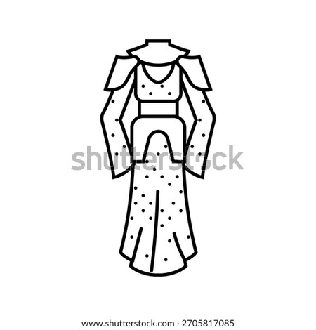 chainmail armor inspired piece line icon vector. chainmail armor inspired piece sign. isolated contour symbol black illustration