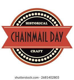 Adesivo Chainmail Day, ilustração vetorial