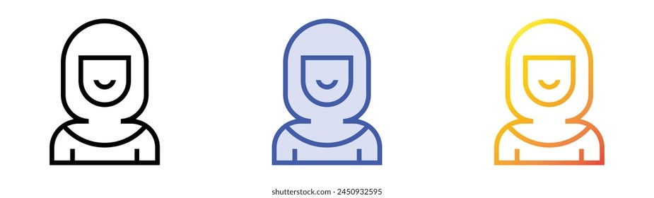 chainmail icon. Linear, Blue Fill and Gradient Style Design Isolated On White Background