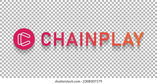 Chainplay cryptocurrency logo worldmark isolated on transparent png background vector