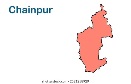 Mapa de subdivisão de Chainpur, Distrito de Kaimur, Estado de Bihar, República da Índia, Governo de Bihar, Território indiano, Índia Oriental, política, aldeia, turismo