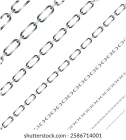 chains backgrounds, shinny metal iron chains, Seamless chain pattern. Silver metallic chain texture. EPS 10.