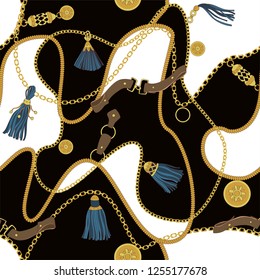 Chains and belts seamless pattern