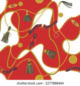 Chains and belts seamless pattern