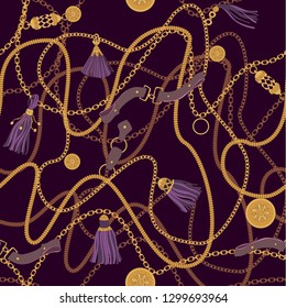 Chains and belts seamless pattern